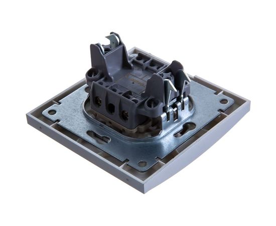 Выключатель UNIVersal Бриллиант 2 клавиши, с подсветкой, серебро 7949667 – изображение 2