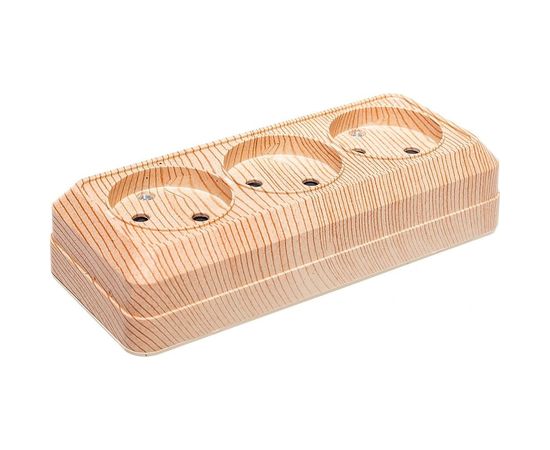 Розетка UNIVersal Олимп 3-ая б/з сосна 1172 – изображение 4