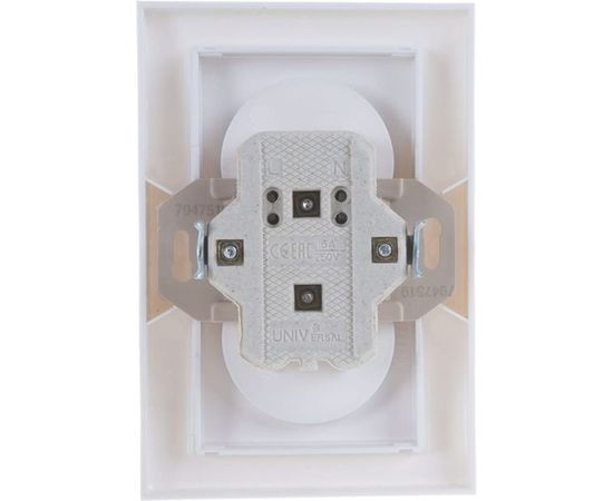 Двойная розетка без заземления, белая UNIVersal Бриллиант 7947519 – изображение 3