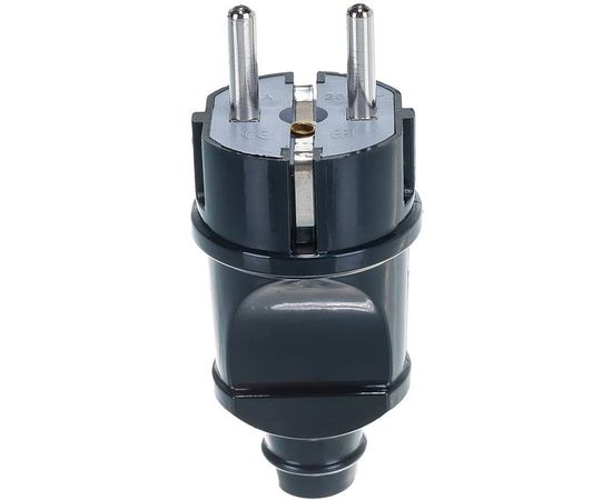 Прямая вилка с/з, черная 16А 250В UNIVersal А1010 – изображение 3