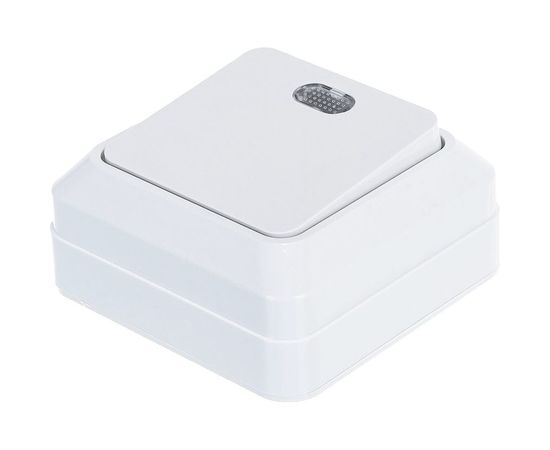 Одноклавишный выключатель с подсветкой, белый UNIVersal Олимп О0121 – изображение 2