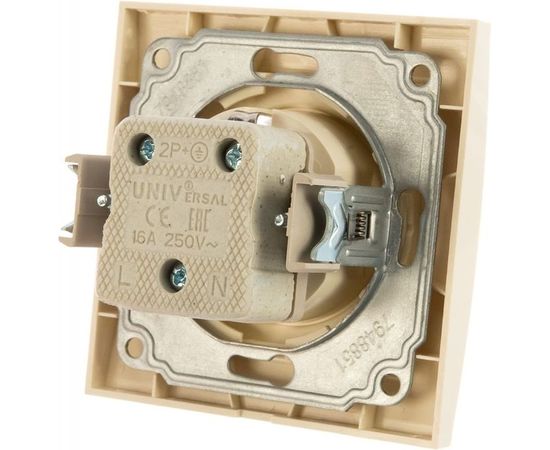 Розетка UNIVersal Бриллиант с/з з/ш слоновая кость ivory 7948851 – изображение 2
