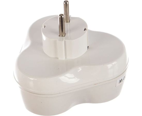 Круглый разветвитель 3 гнезда, заземление, белый 16А 250В UNIVersal АК303 – изображение 2