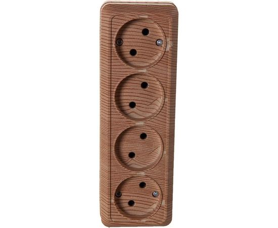 Розетка UNIVersal Олимп 4-ая б/з сосна 1174 – изображение 2