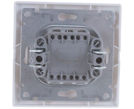 Двухклавишный выключатель, белый UNIVersal Севиль С0023 – изображение 3
