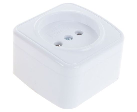 Розетка без заземления, белая UNIVersal Электра 0011 – изображение 2