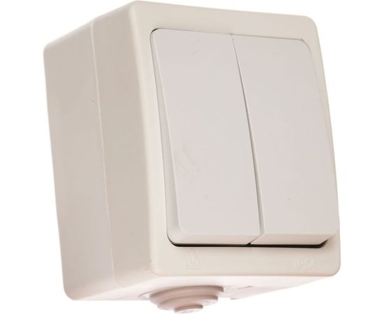 Двухклавишный выключатель IP-54, белый UNIVersal Аллегро 5563491 – изображение 2