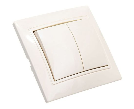 Выключатель, 2 клавиши UNIVersal Севиль слоновая кость ivory Б-С0023 – изображение 4