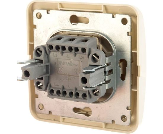 Выключатель UNIVersal Валери 2 клавиши, слоновая кость ivory Б-В0023 – изображение 2