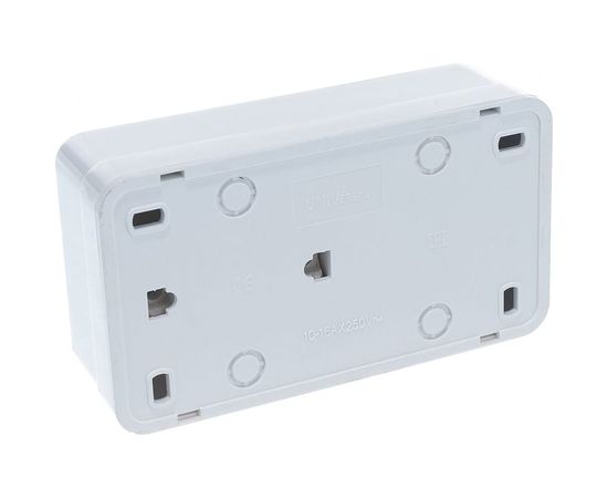 Горизонтальный блок: двухклавишный выключатель c подсветкой + розетка с заземлением, белый UNIVersal Олимп О0037 – изображение 5