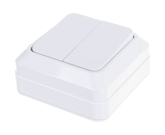 Двухклавишный выключатель, белый UNIVersal Олимп О0023 – изображение 4