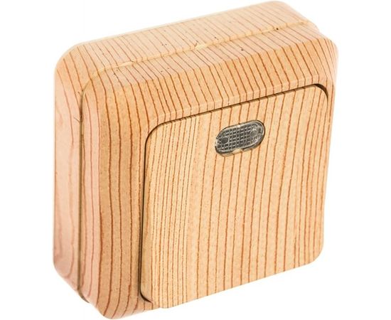 Выключатель UNIVersal Олимп 1 клавиша, с подсветкой, сосна 5560827 – изображение 4