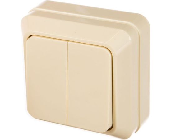 Двухклавишный выключатель, бежевый UNIVersal Олимп Б-О0023 – изображение 2