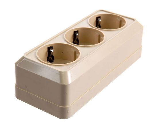 Розетка UNIVersal Олимп 3-ая с/з слоновая кость ivory 1167 – изображение 2