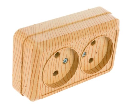 Розетка 2-м UNIVersal Олимп б/з сосна 5560858 – изображение 3