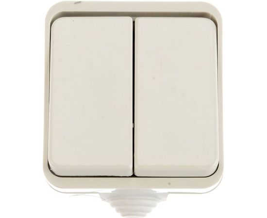 Выключатель UNIVersal Клио 2 клавиши, IP44 белый К2223 – изображение 2