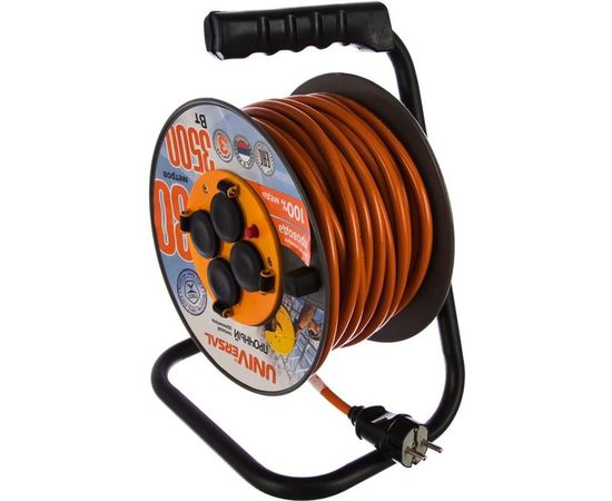 Удлинитель на катушке UNIVersal ВЕМ-250 IP-44 термо ПВС 3х2,5 4 гнезда 30м 9634207 – изображение 4