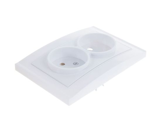 Двойная розетка без заземления, белая UNIVersal Бриллиант 7947519 – изображение 2