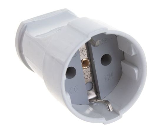 Штепсельное гнездо с/з, белое 16А 250В UNIVersal А102 – изображение 3