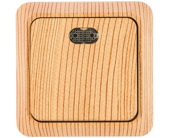 Выключатель UNIVersal Олимп 1 клавиша, с подсветкой, сосна 5560827 – изображение 3