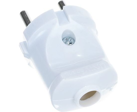 Вилка б/з, белая 6А 250В UNIVersal A113 – изображение 2