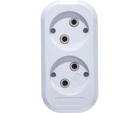 Колодка без заземления, 2 гнезда, AБС-пластик UNIVersal E202 – изображение 4