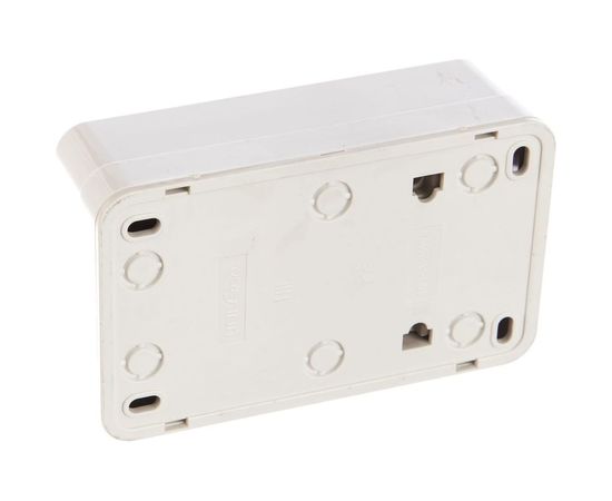 Вертикальный блок: двухклавишный выключатель c подсветкой + розетка с заземлением, белый UNIVersal Олимп О0041 – изображение 2