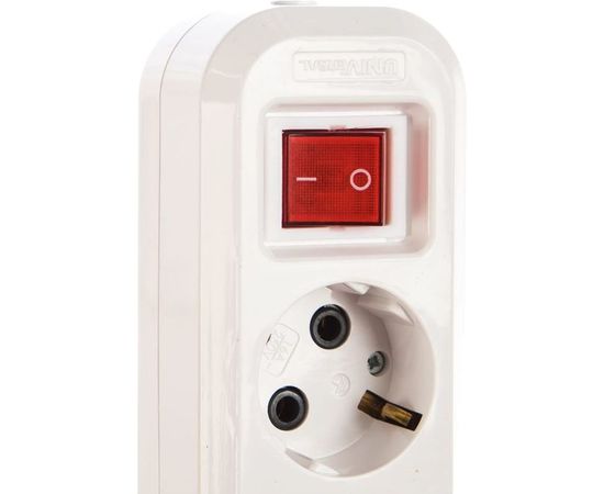 Колодка с заземлением и выключателем, 3 гнезда, AБС-пластик UNIVersal S303 – изображение 2