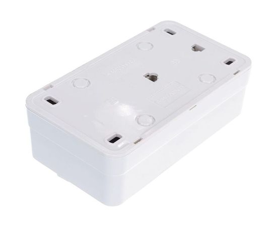 Горизонтальный блок: одноклавишный выключатель c подсветкой + розетка с заземлением, белый UNIVersal Олимп О0036 – изображение 2