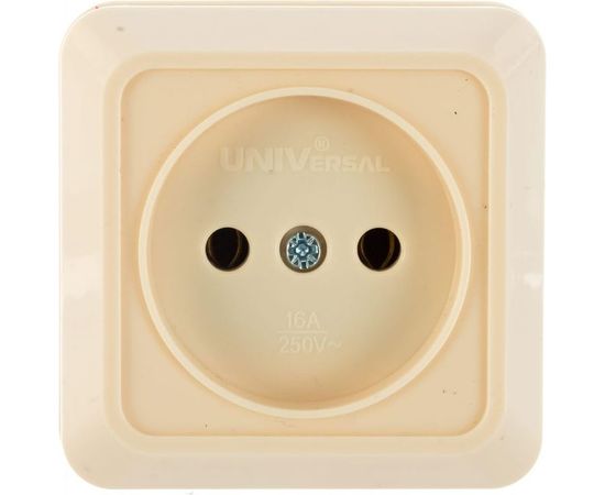 Розетка без заземления, бежевая UNIVersal Олимп Б-О0022 – изображение 3