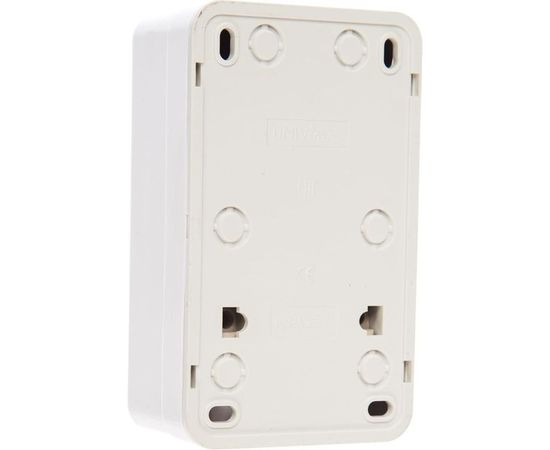 Вертикальный блок: одноклавишный выключатель c подсветкой + розетка с заземлением, белый UNIVersal Олимп О0039 – изображение 2