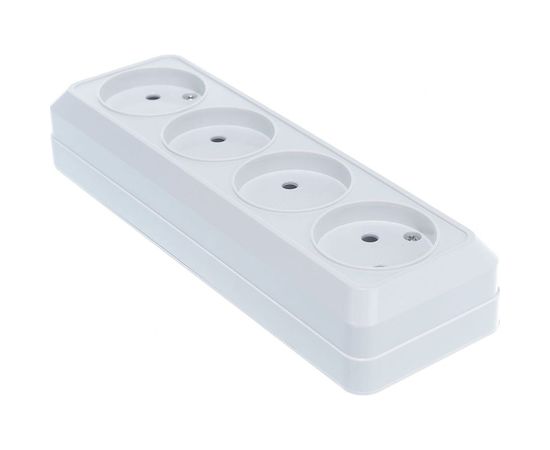 Розетка UNIVersal Олимп 4-ая б/з белая 1162 – изображение 3