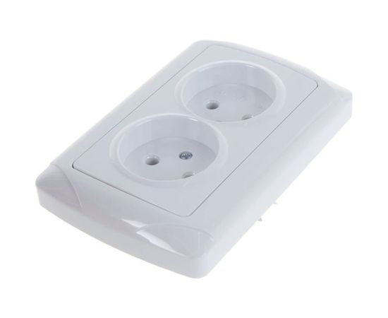 Двухместная розетка UNIVersal Маргарита б/з белая М0102 – изображение 3