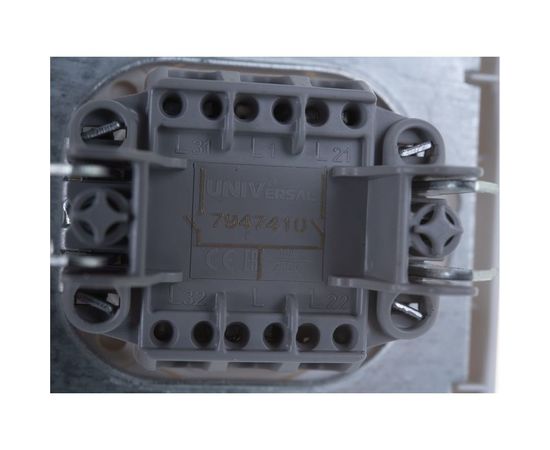 Двухклавишный выключатель с подсветкой, белый UNIVersal Бриллиант 7947410 – изображение 2