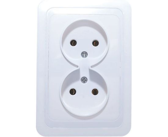 Двухместная розетка UNIVersal Валери б/з белая В0102 – изображение 5