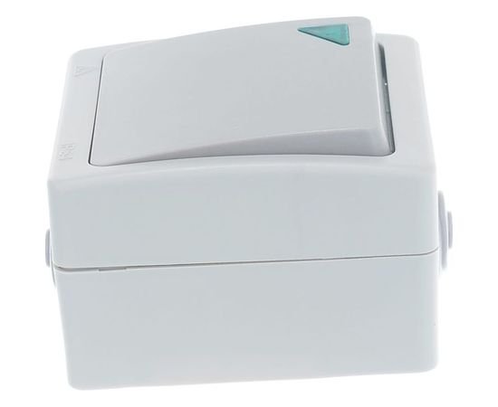 Проходной выключатель с подсветкой, 1 клавиша UNIVersal Аллегро IP54, серый 1277 – изображение 5