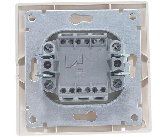 Проходной выключатель, 1 клавиша UNIVersal Севиль слоновая кость ivory Б-С0025 – изображение 2