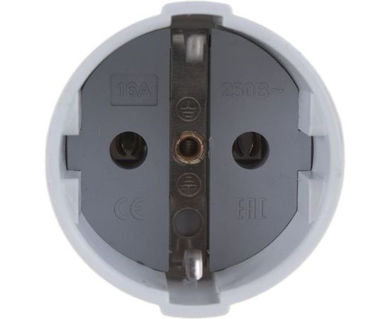 Штепсельное гнездо с/з, белое 16А 250В UNIVersal А102 – изображение 2