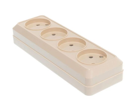 Розетка UNIVersal Олимп 4-ая б/з слоновая кость ivory 1168 – изображение 3