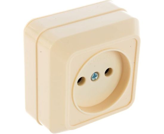 Розетка без заземления, бежевая UNIVersal Олимп Б-О0022 – изображение 2