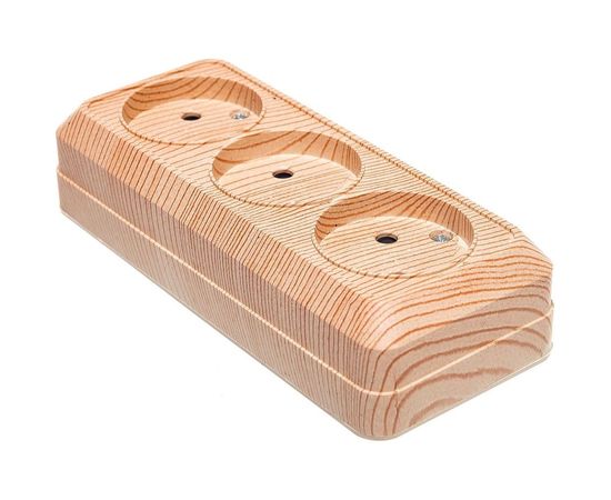 Розетка UNIVersal Олимп 3-ая б/з сосна 1172 – изображение 2