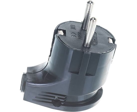 Угловая вилка с/з, черная 16А 250В UNIVersal А0105 – изображение 3