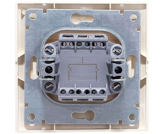 Выключатель, 2 клавиши UNIVersal Севиль слоновая кость ivory Б-С0023 – изображение 3