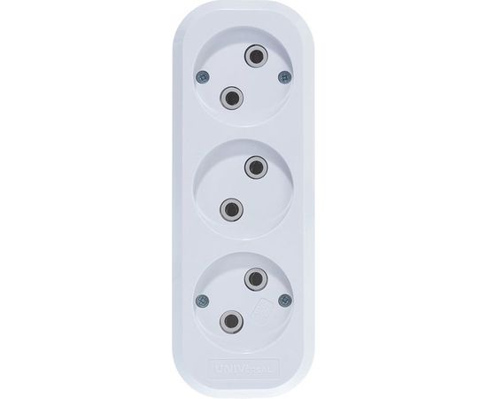 Колодка без заземления, 3 гнезда, AБС-пластик UNIVersal E203 – изображение 2