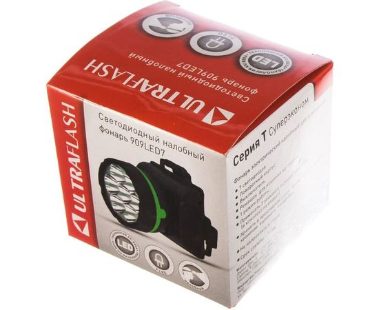 Налобный фонарь Ultraflash 909LED7 черный, 7LED, 1 режим, 3XR6 11782 – изображение 3