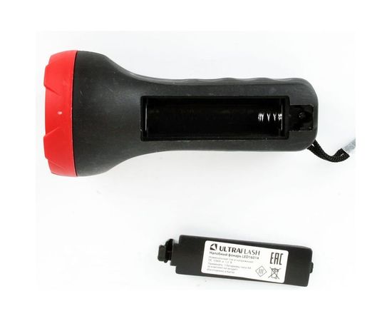 Фонарь Ultraflash LED16014 черный, 1 + 4SMD LED, 2 режима, 1XR6, пластик, блист-пакет 14253 – изображение 2