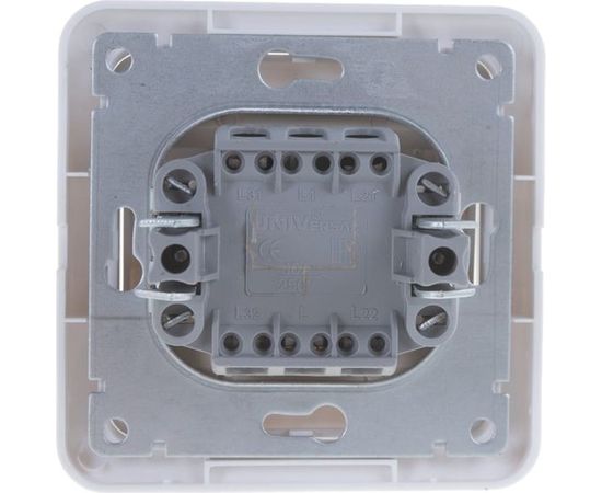 Выключатель UNIVersal Валери 2 клавиши, белый В0023 – изображение 4