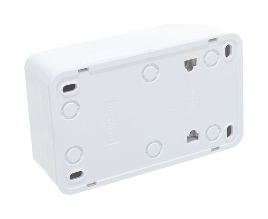 Вертикальный блок: двухклавишный выключатель + розетка с заземлением, белый UNIVersal Олимп О0040 – изображение 2