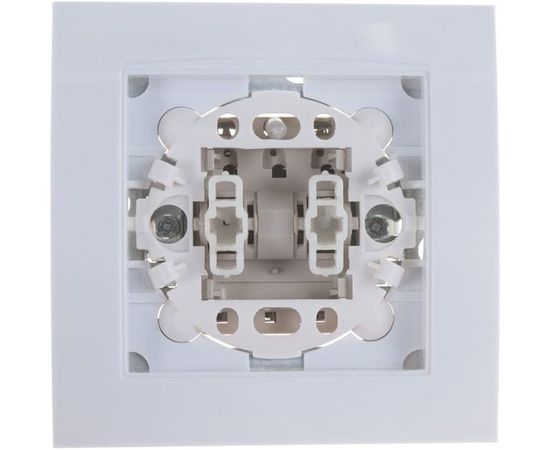 Двухклавишный выключатель с подсветкой, белый UNIVersal Бриллиант 7947410 – изображение 3
