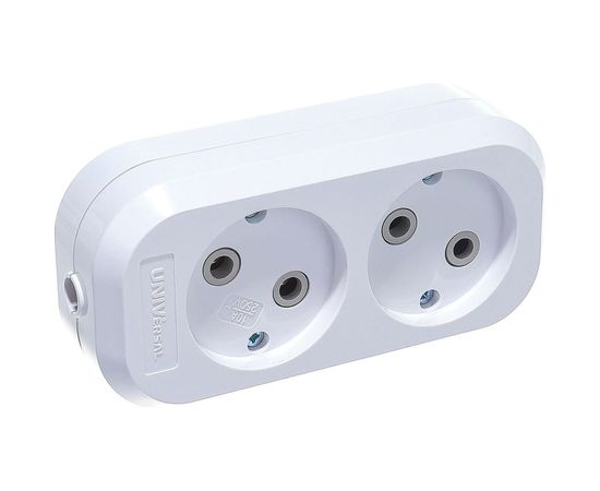 Колодка без заземления, 2 гнезда, AБС-пластик UNIVersal E202 – изображение 2